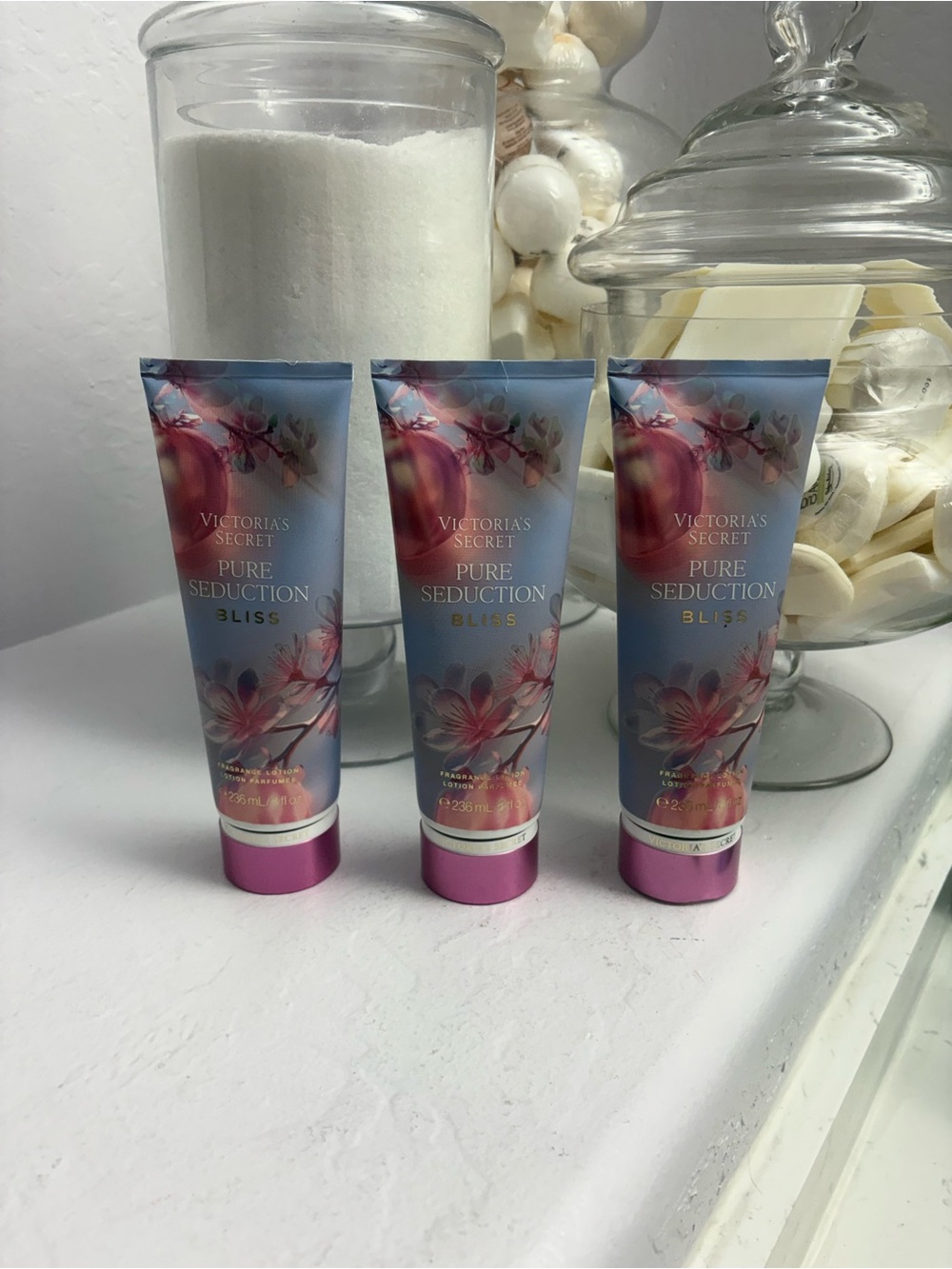 3 Victoria's Secret Pure Seduction Bliss Fragrance Lotion 8oz NIP